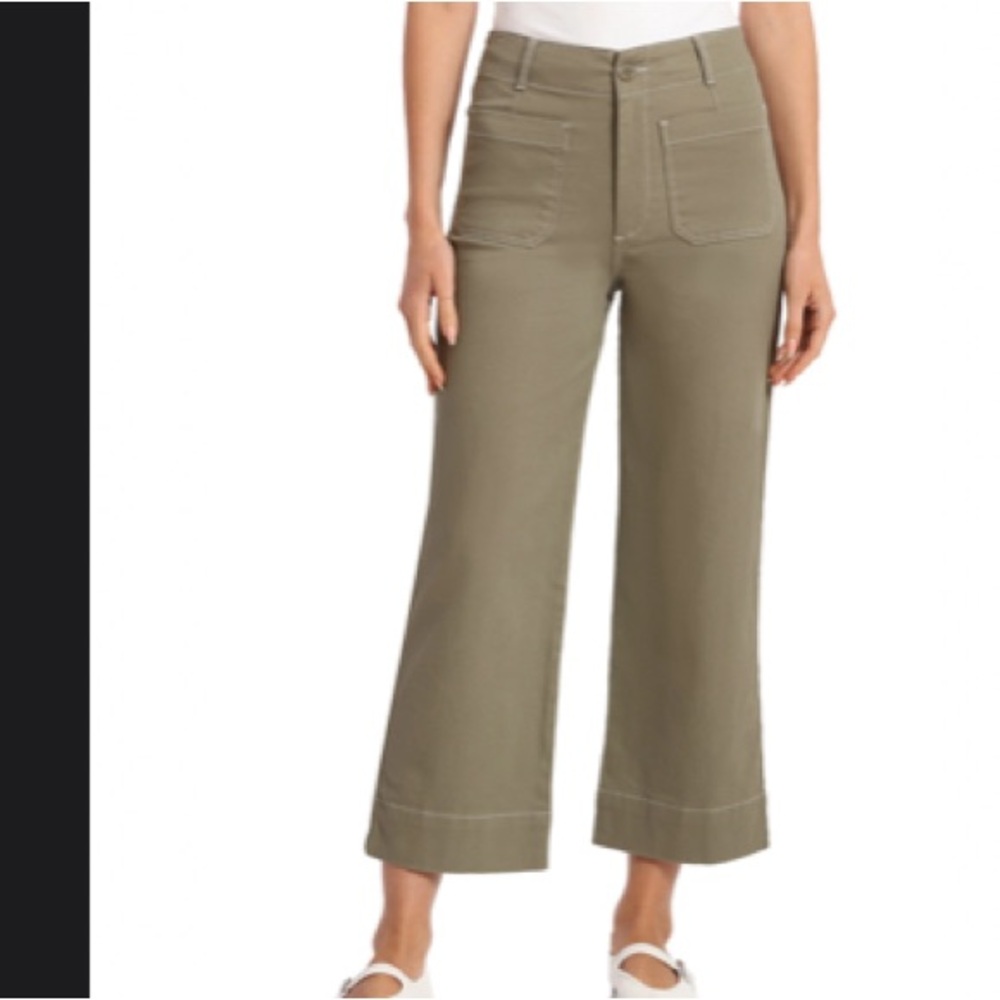 NWT Bagatelle High Waist Wide Leg Crop Pants Size 4 in Olive green